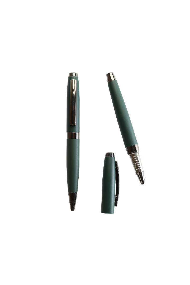 Model No - 027   Vibrant Green with copper Dual Combination Pens