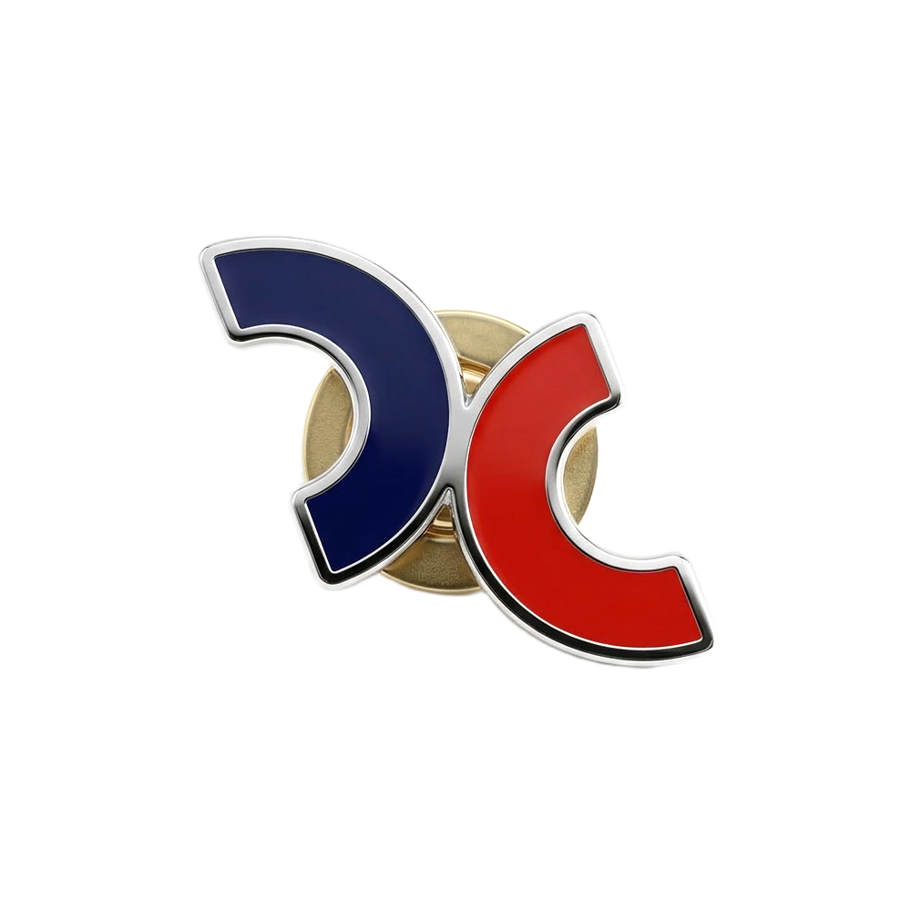 Die Cut Etched SS Enamel Lapel Pin