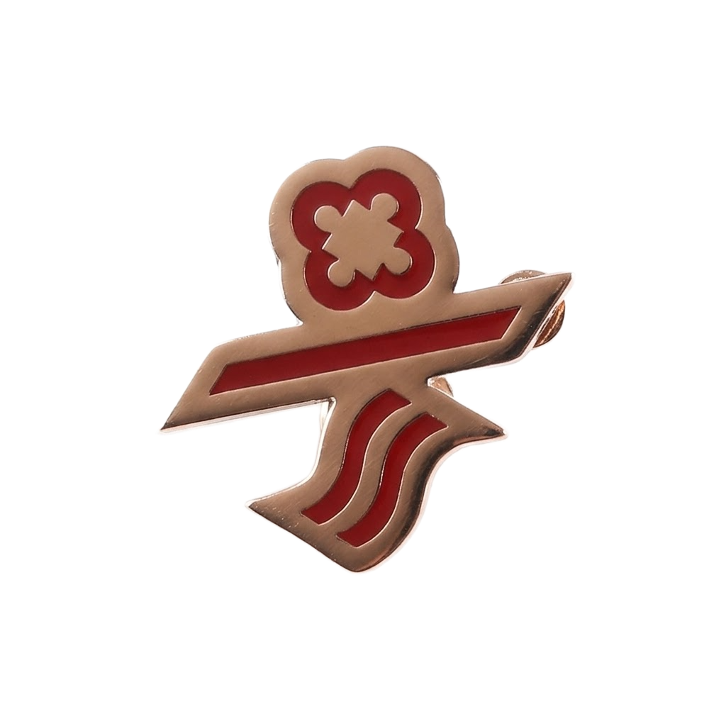 Die Cut Etched Brass Enamel Lapel Pin